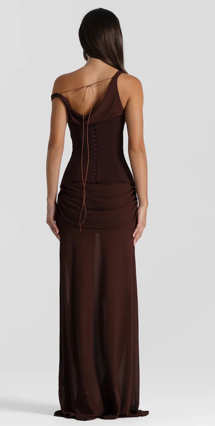 Natalie rolt cadence gown colour espresso