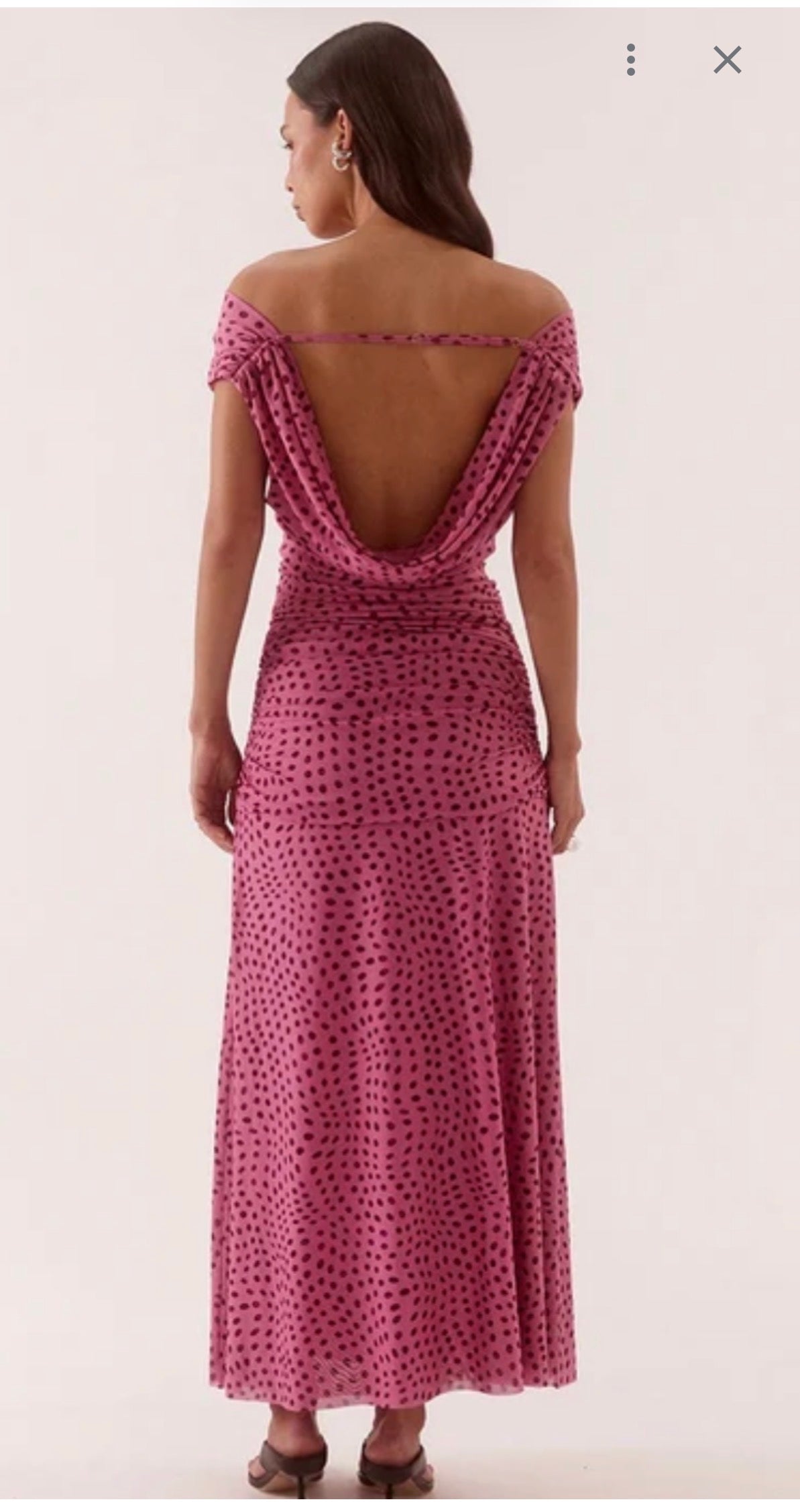 Zuri mauve Spot Cowl Neck Sleeveless Maxi Dress