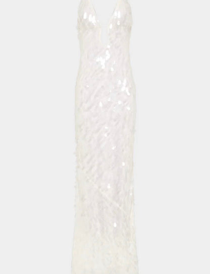 Misha sapphire sequin maxi dress