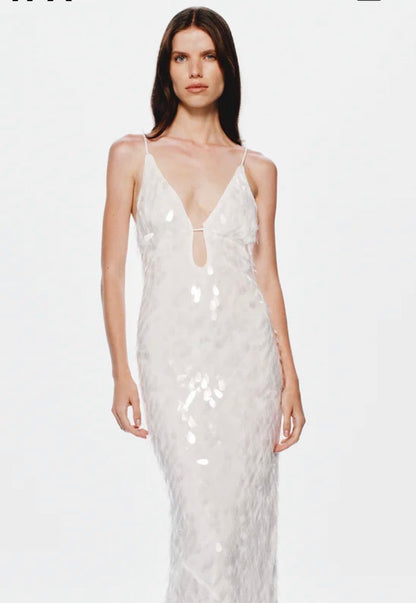Misha sapphire sequin maxi dress