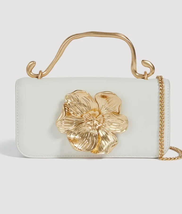 Aje Alessia flower clutch