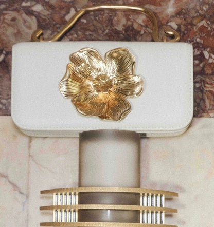 Aje Alessia flower clutch