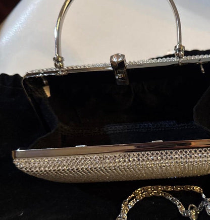 Swaroski silver clutch