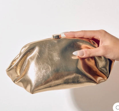 Olga berg tally metallic clutch