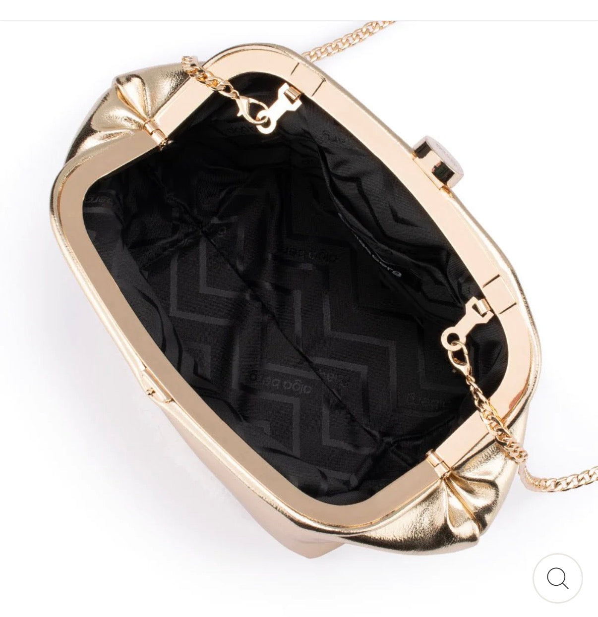 Olga berg tally metallic clutch