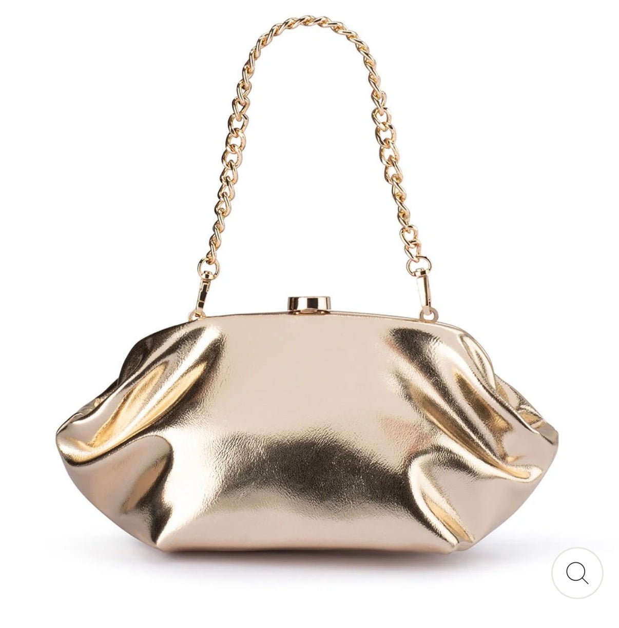 Olga berg tally metallic clutch
