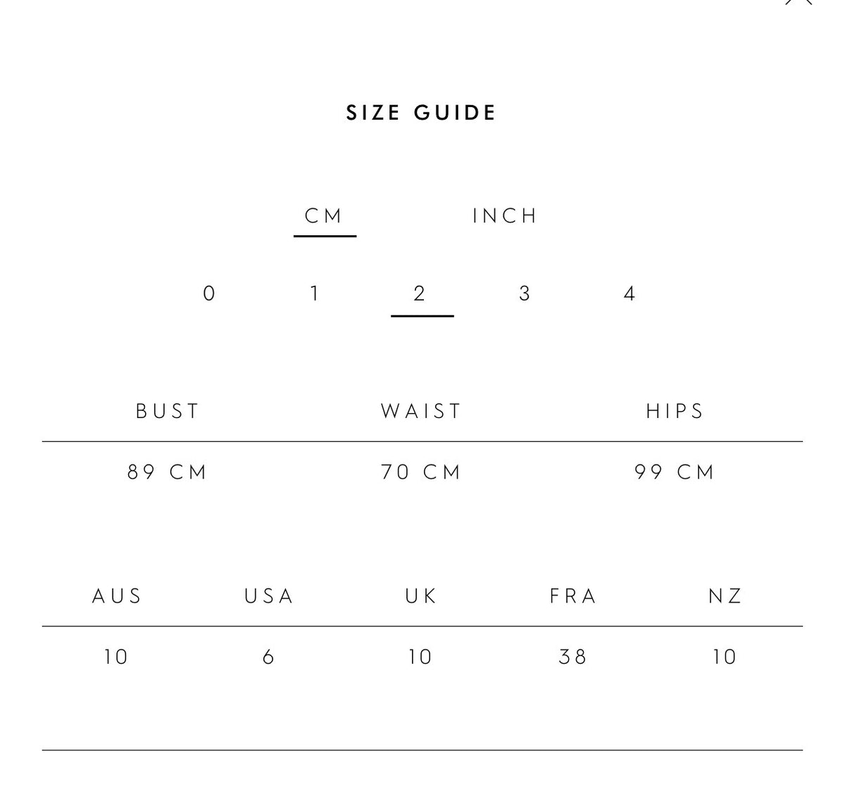Size guide image
