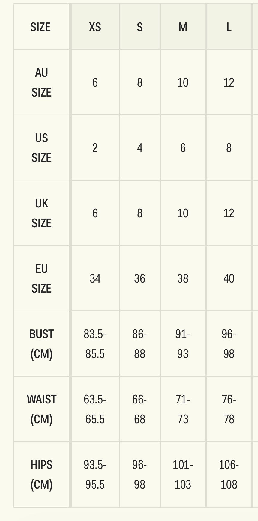 Size guide image
