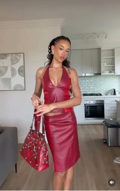 Setaye studios cherry top and skirt set