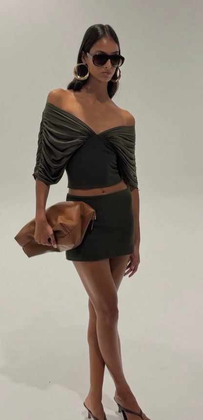 Ance Gria neve set top xs, skirt small