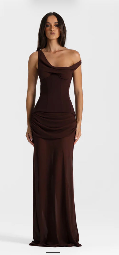 Natalie rolt cadence gown colour espresso