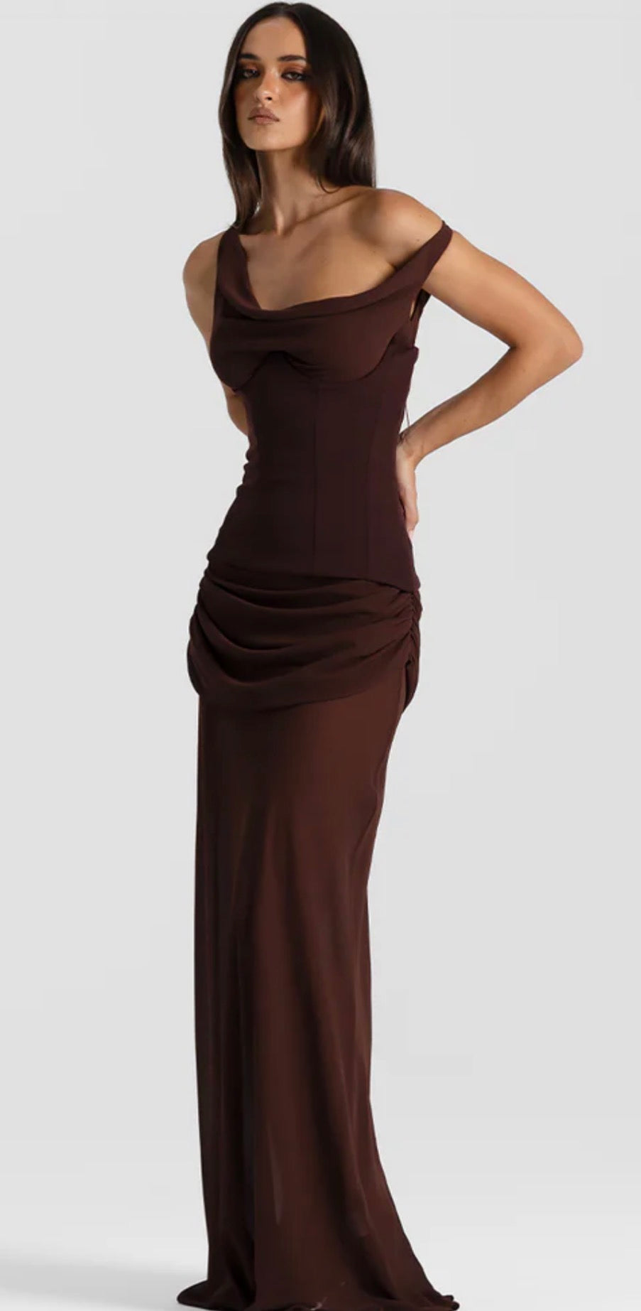 Natalie rolt cadence gown colour espresso