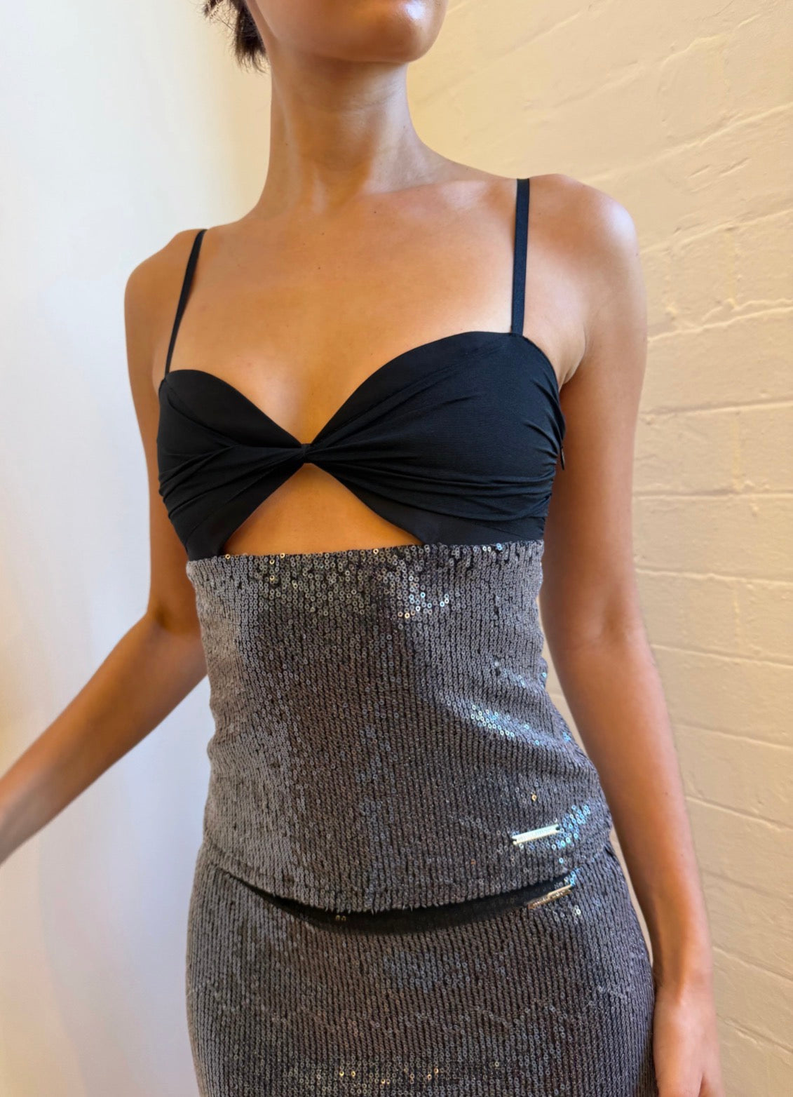 Acre Lou Dinner plans bodice and midi skirt in colour onyx