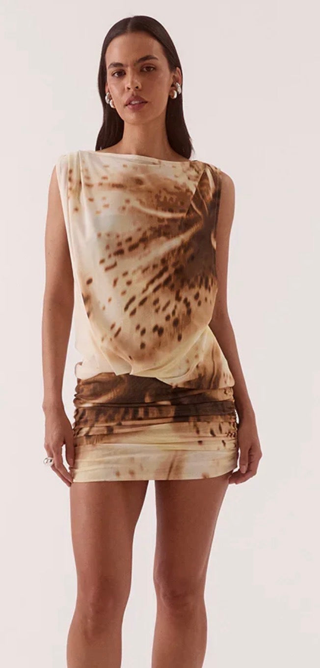 Odette drape mini dress