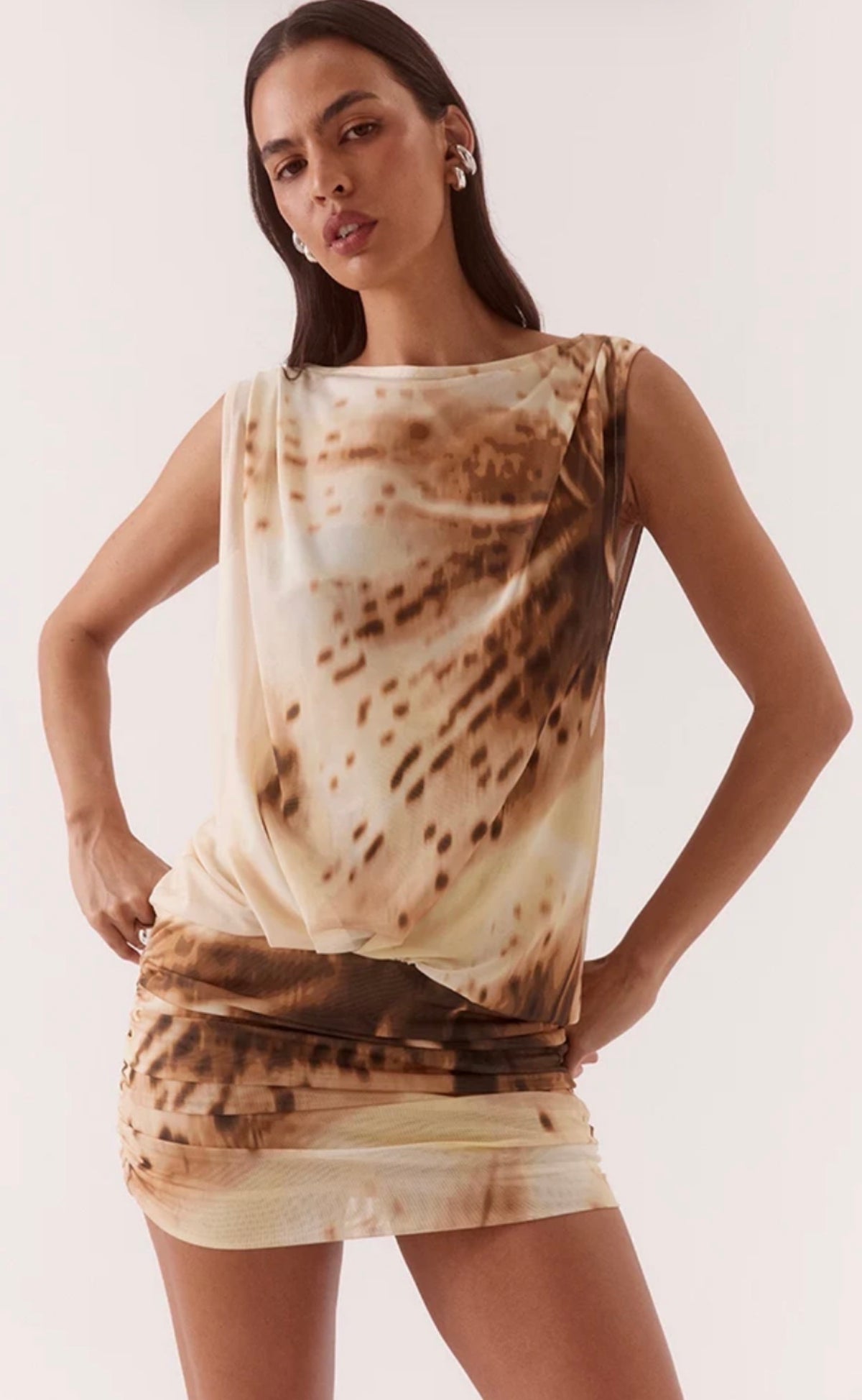 Odette drape mini dress
