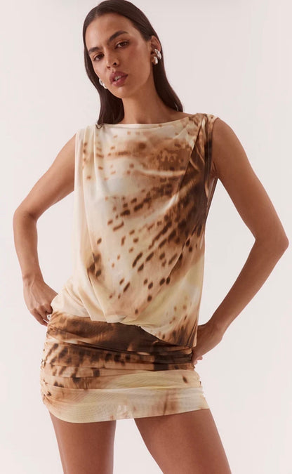 Odette drape mini dress