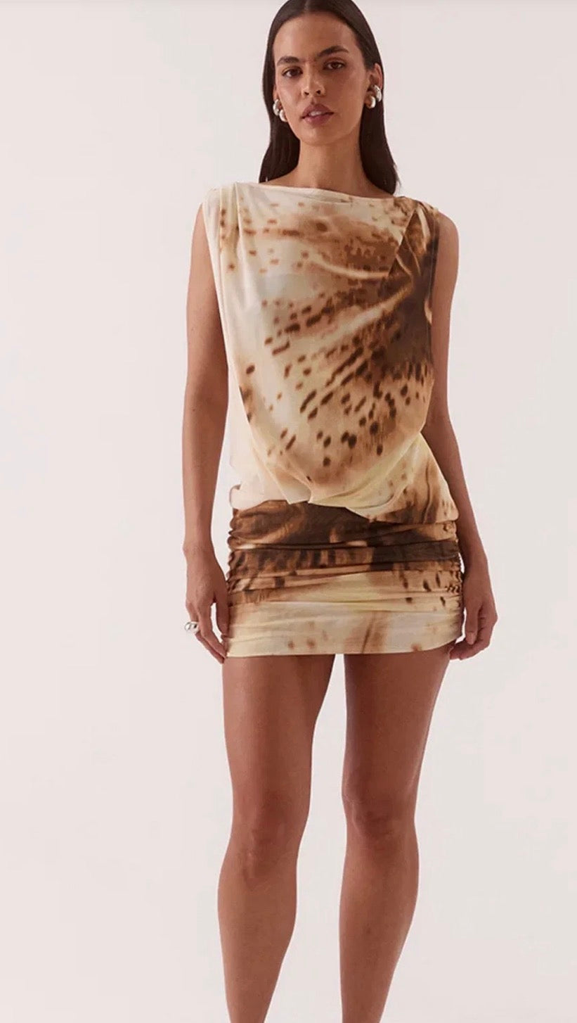 Odette drape mini dress