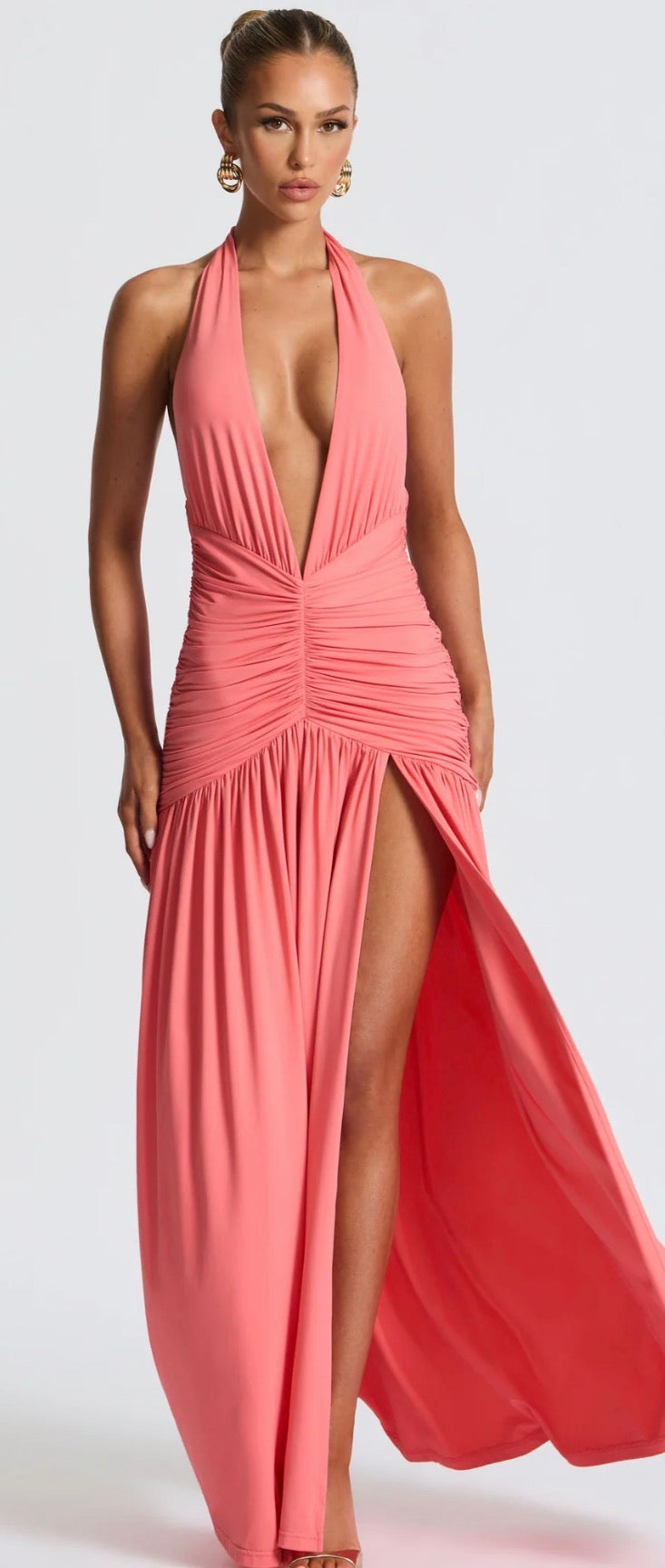 Melania maxi dress in coral