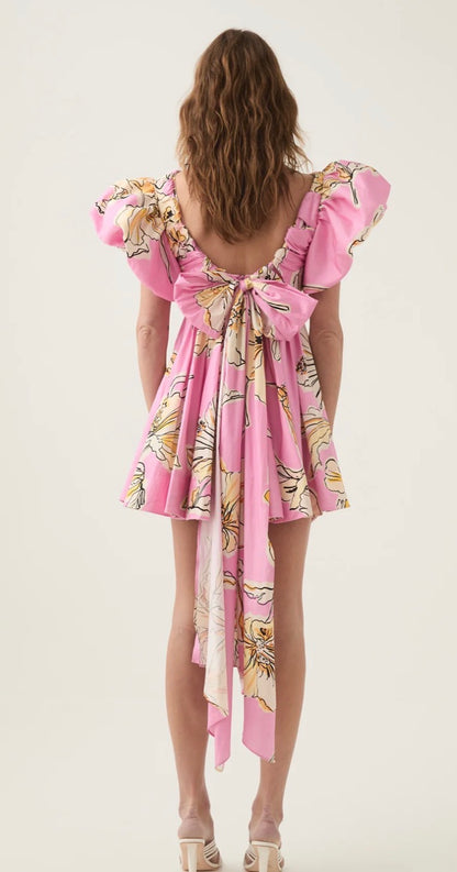 Gretta bow back mini dress