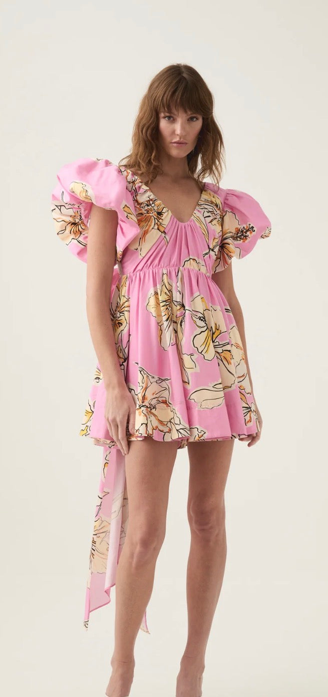 Gretta bow back mini dress
