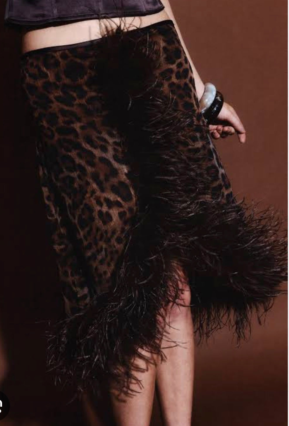 Gigi leopard feather skirt and Emma cami top