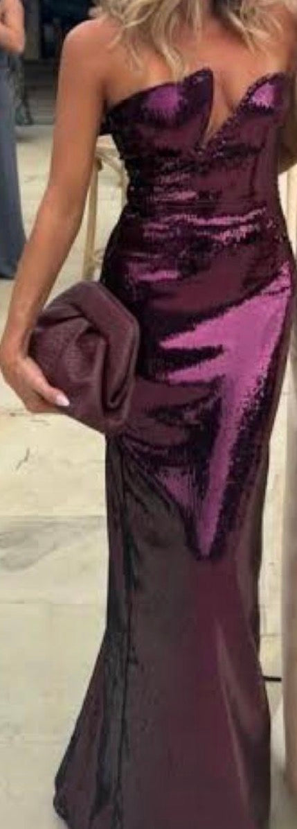 Winston strapless sequin maxi dress