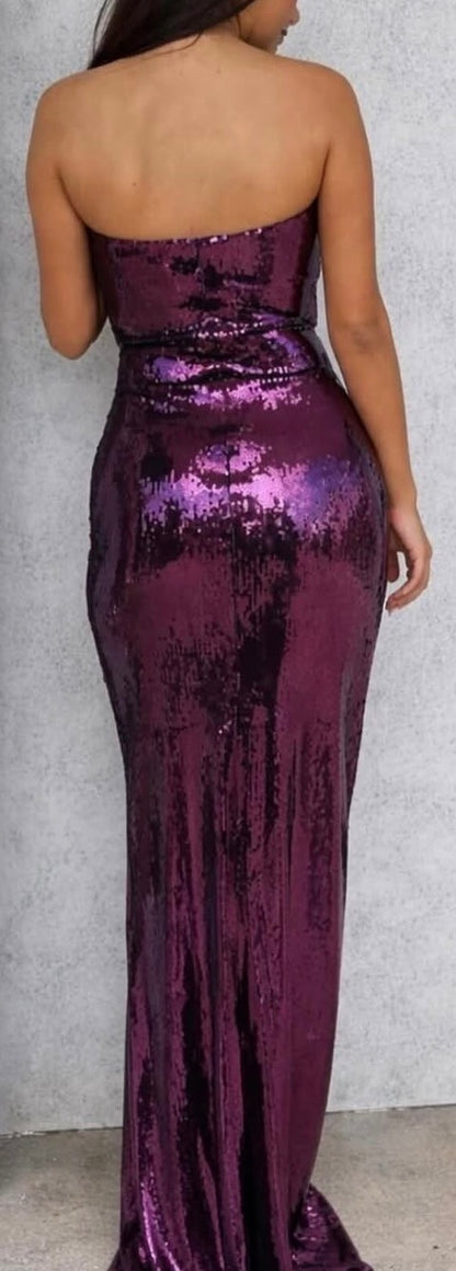Winston strapless sequin maxi dress