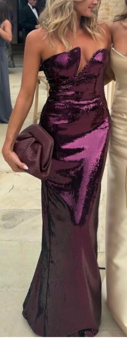 Winston strapless sequin maxi dress