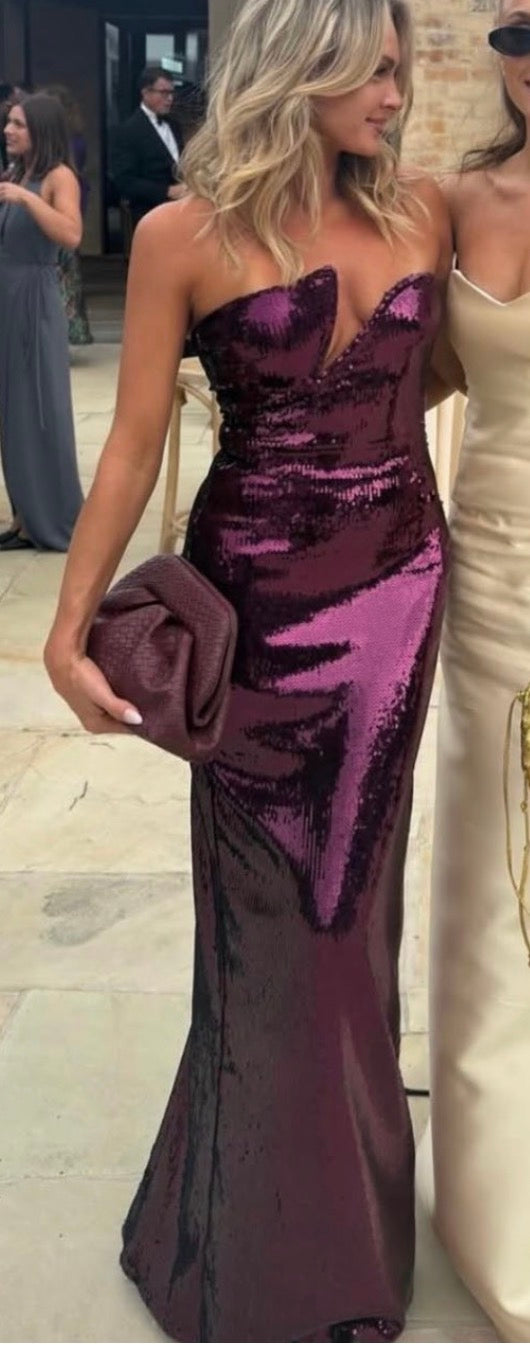 Winston strapless sequin maxi dress