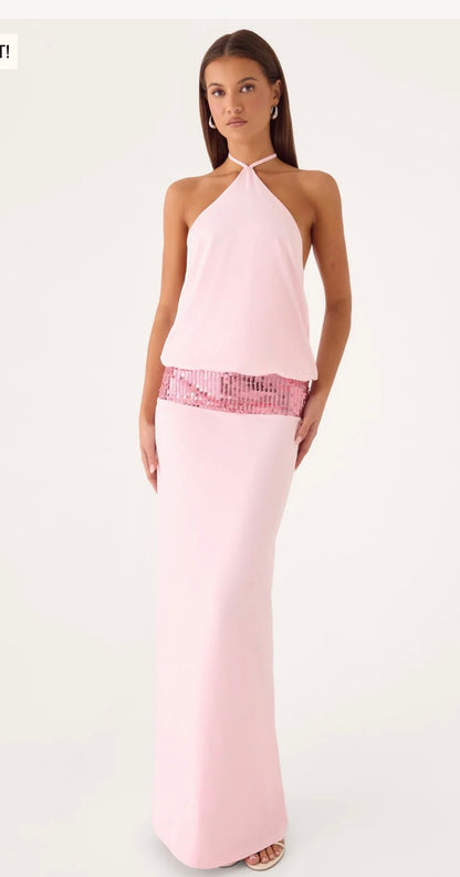 Marcie halter maxi dress