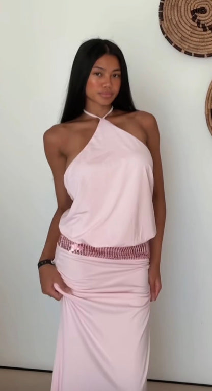 Marcie halter maxi dress