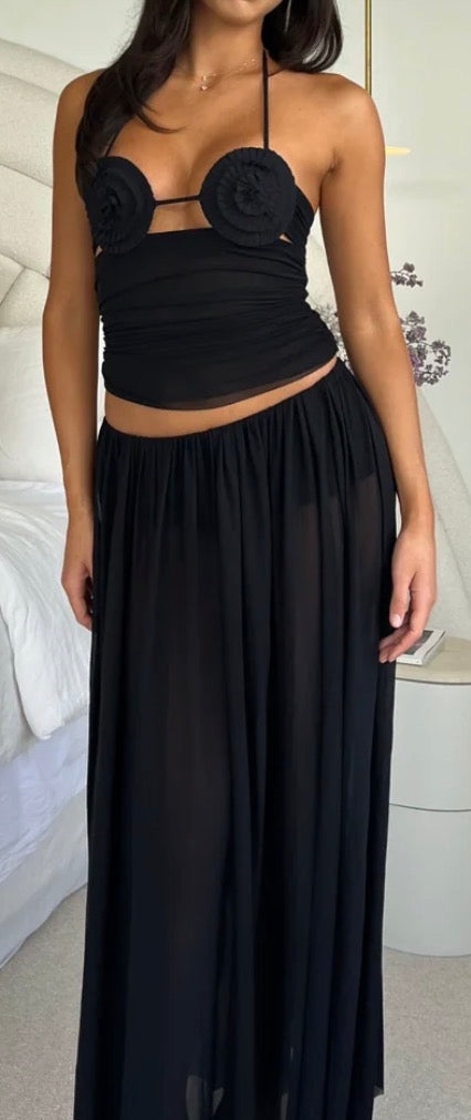 Delila spiral top and Camille maxi skirt set