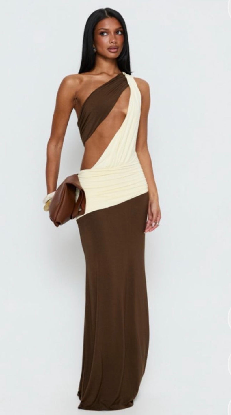 Loletta drape maxi dress